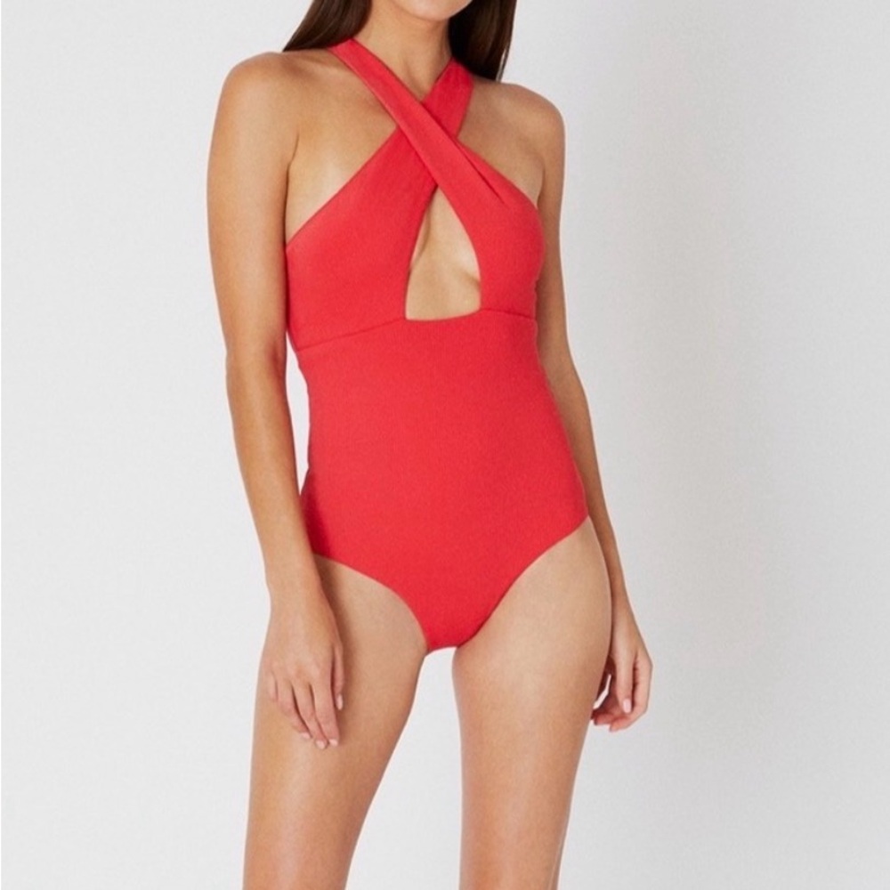 Like New Onia Vibrant Red One Piece swimsuit size M